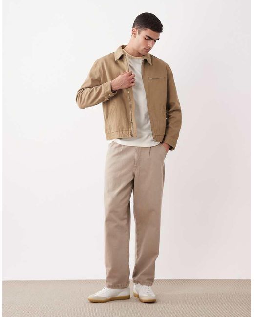 Mango Natural 100% Cotton Zip Through Denim Jacket for men
