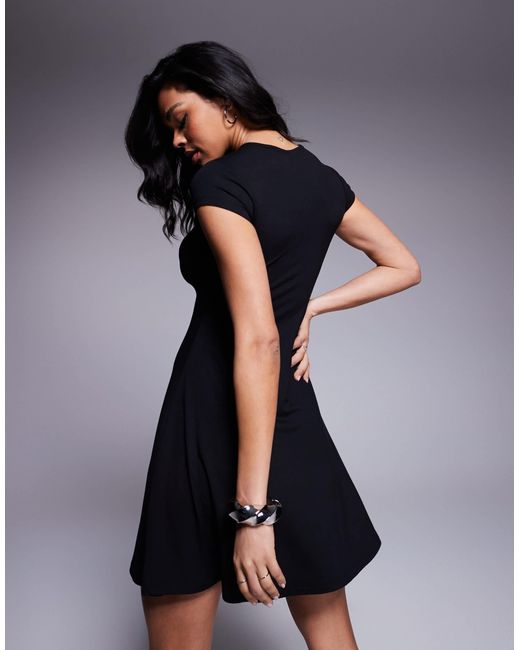 ASOS Black Sleeveless Mini Dress With Cut Out And Tie Detail