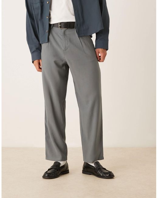 ASOS – locker sitzende, elegante skater-hose in Gray für Herren