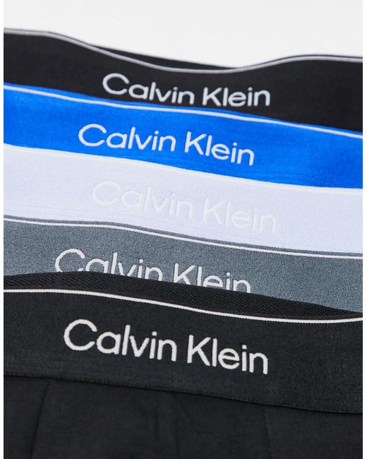 Calvin Klein – icon cotton stretch – 5er-pack eng geschnittene boxershorts aus stretch-baumwolle in Black für Herren