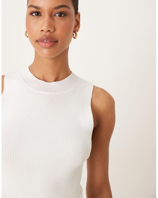 Top sans manches en maille à col montant Mango en coloris White