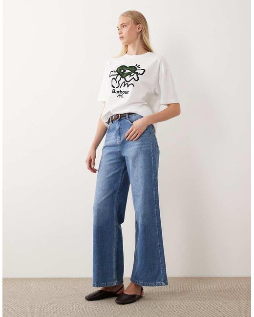 Barbour White X Mul Ouseburn Short Sleeve Graphic T-shirt