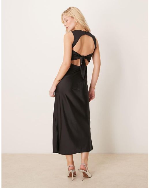 OMNES Natural Nova Midi Dress With Tie Detail
