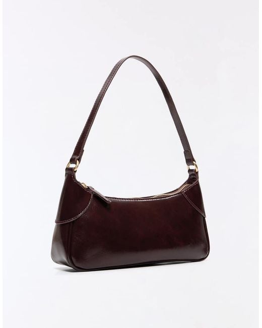 Bershka White Faux Leather Shoulder Bag