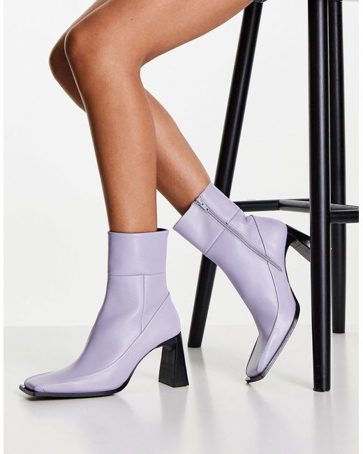 lavender leather boots