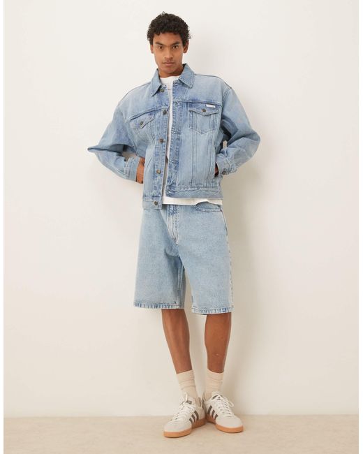 Calvin Klein – jeans-shorts im 90er-stil in Blue für Herren