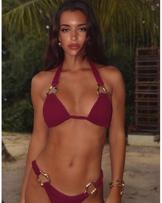 Moda Minx Red Canaria Scrunch Fixed Bikini Bottoms