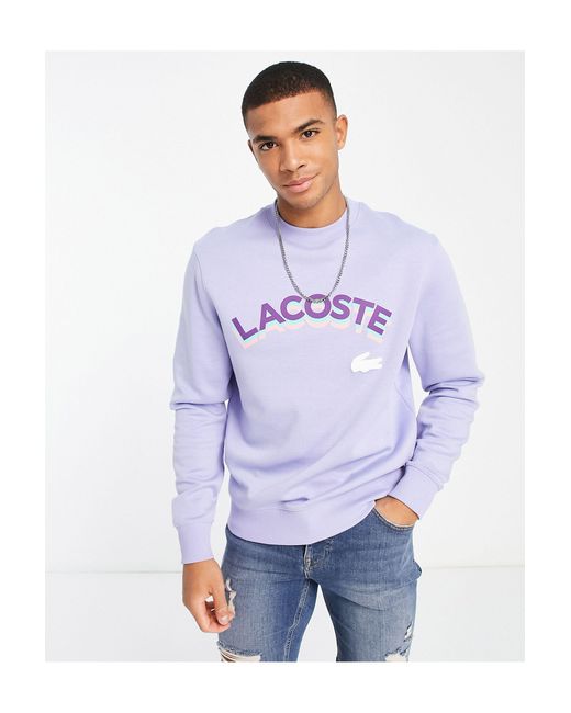Lacoste 3d Logo Crew Neck Sweatshirt in Purple for Men | Lyst Australia