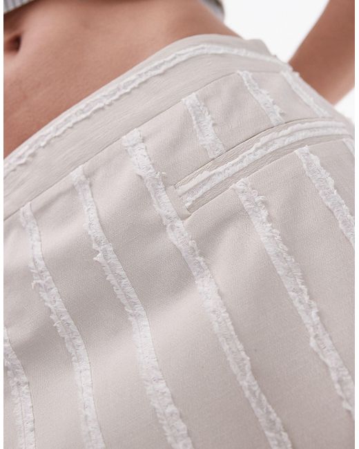 TOPSHOP White Co-ord Textured Stripe Mini Skirt
