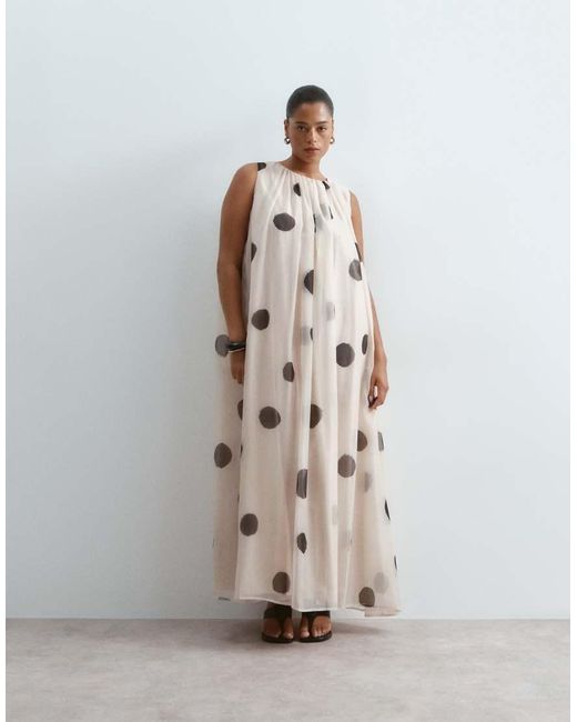 ARRANGE Natural Curve Gathered Drape Maxi Dress