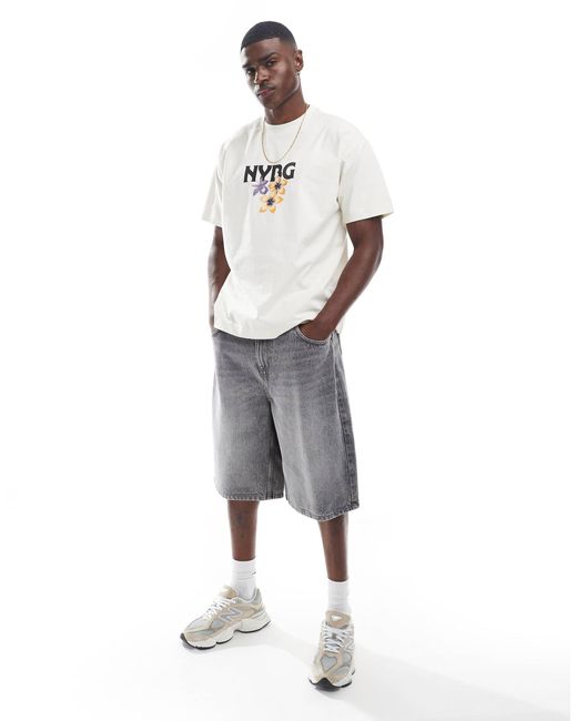 Cotton On White Cotton On Boxy Fit T-shirt With New York Graphic for men