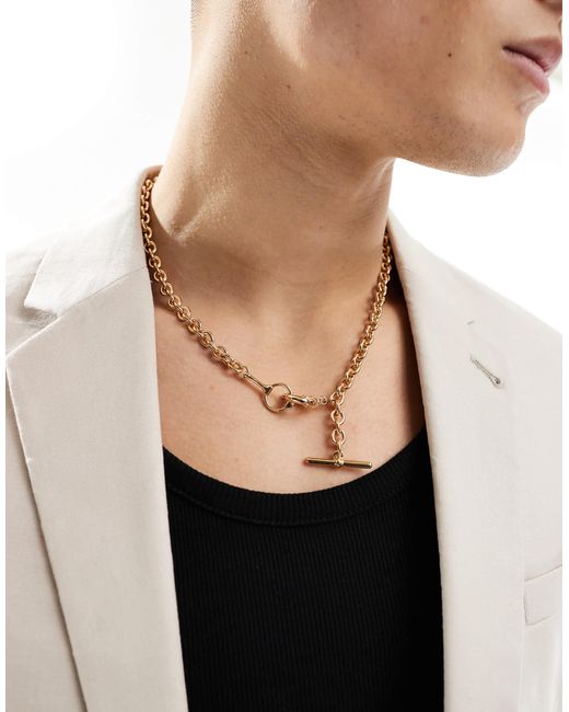 ASOS – e halskette mit t-steg-detail in Black für Herren