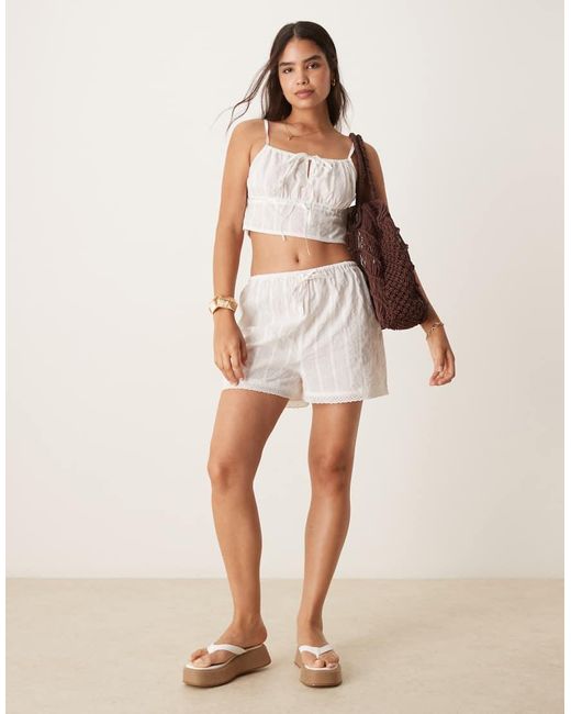 Aray White Beach Crop Top Co-Ord