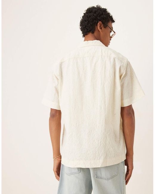 SELECTED White Textured Pattern Shirt for men