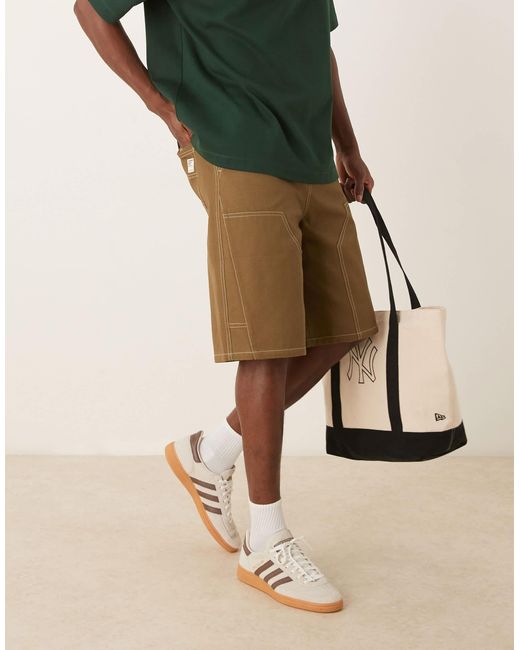 ASOS Green Long Length Jorts With Carpenter Detailing for men