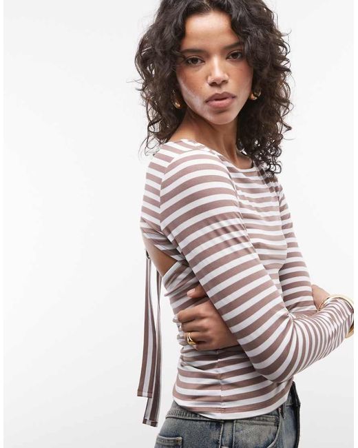 Reclaimed Vintage Multicolor Striped Tie Back Top