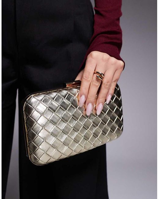 ASOS Black Box Clutch Purse With Crossbody Strap