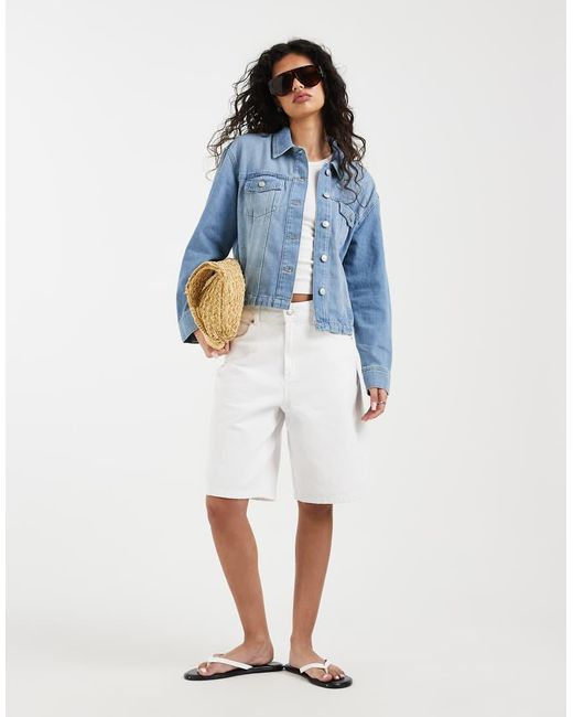ONLY Recht Denim Jack in het Blue