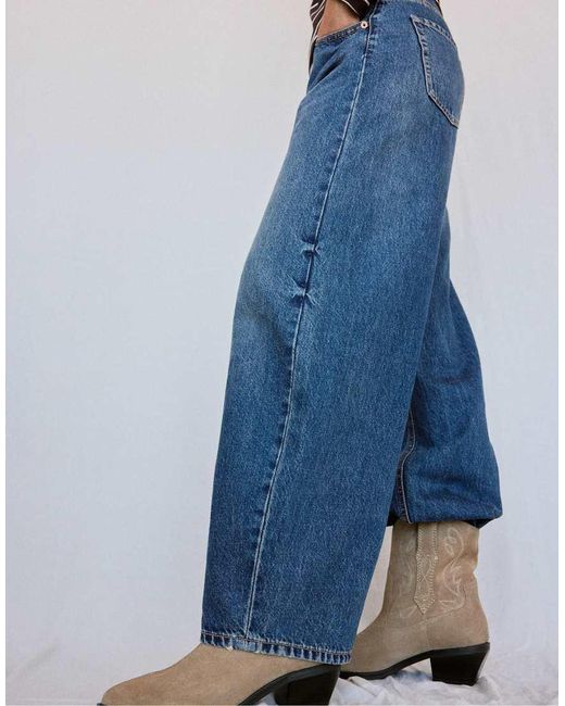 Stradivarius Natural Leather Cowboy Heeled Ankle Boots