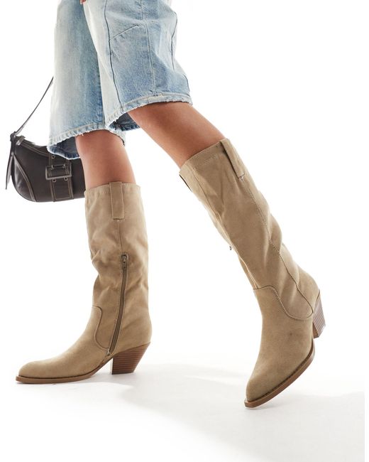 Truffle Collection White Heeled Western Boots