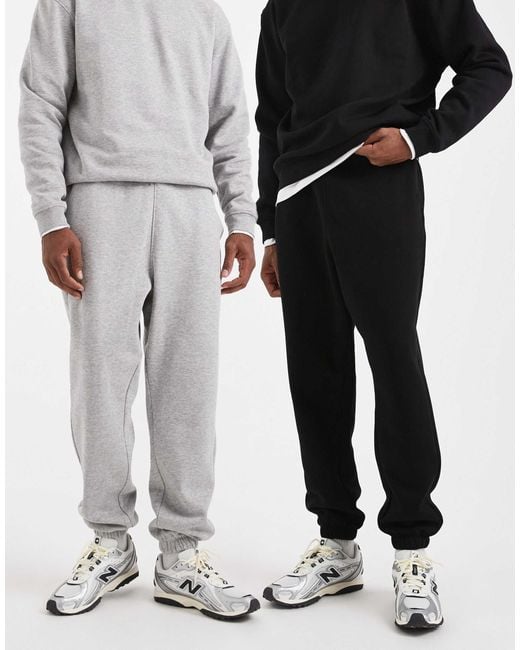 ASOS Black Essentials 2 Pack Oversized jogger for men