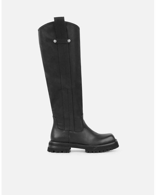 SIMMI Black Miles Knee High Tab Detail Boots