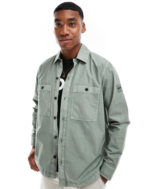 Boss Locky - Overshirt in het Green voor heren