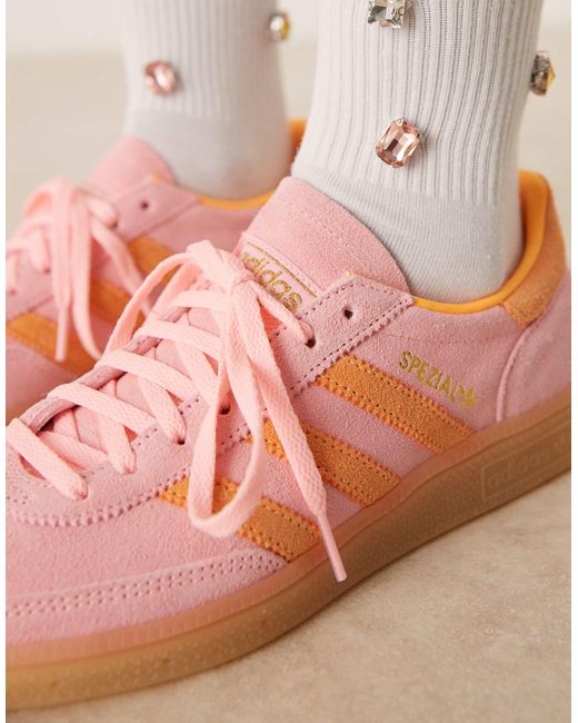 Handball spezial - baskets à semelle en caoutchouc - et orange Adidas Originals en coloris Pink