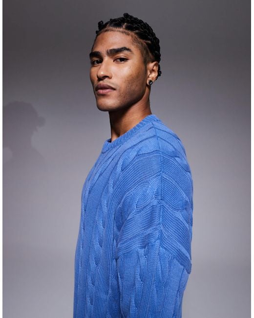 ASOS – oversize-strickpullover in Blue für Herren