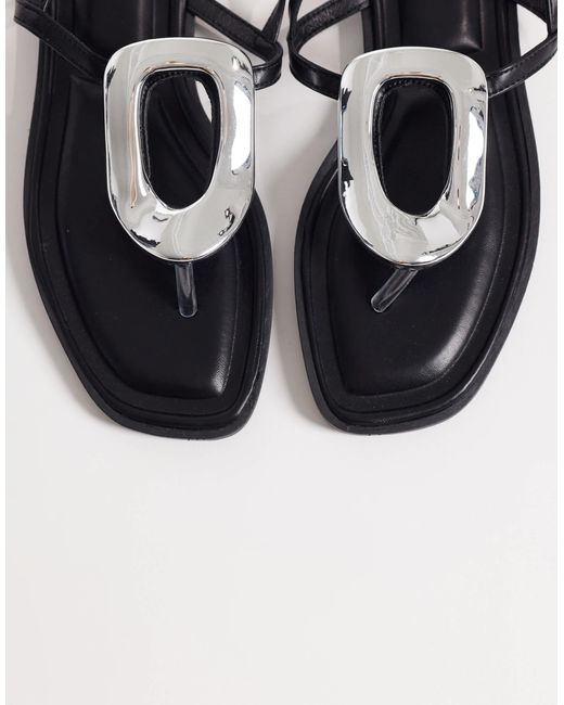 SEQWL Black – flache sandalen