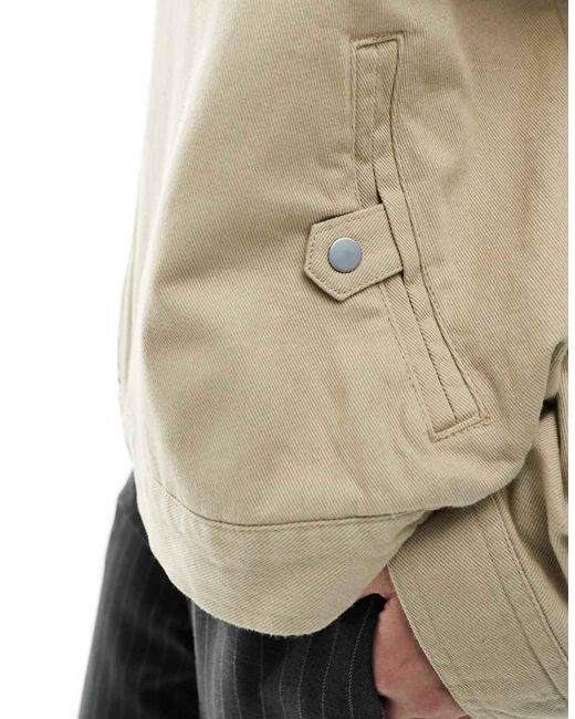 ASOS Oversized Jack Van Keperstof Met Opstaande Boord in het Natural