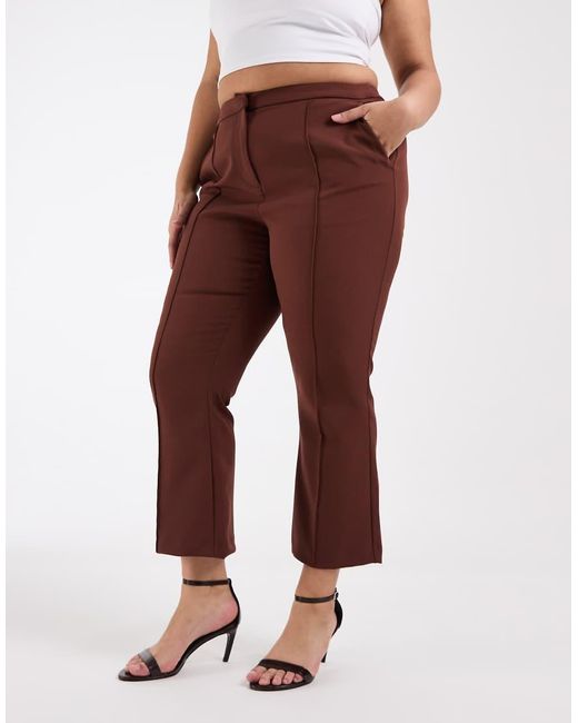 ASOS Brown Curve Tailored Kick Flare Trouser