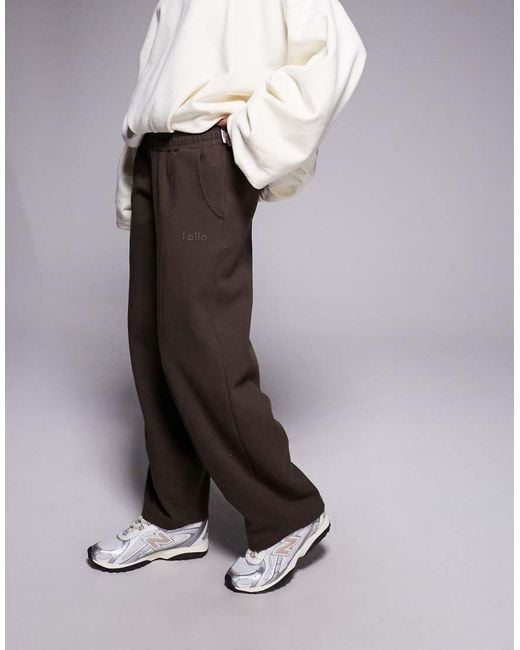 Kaiia Brown Exclusive Cotton Rich Seam Detail Barrel Leg joggers