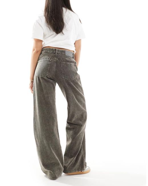 Pull&Bear Green Pulll&bear Wide Leg Corduroy Jeans