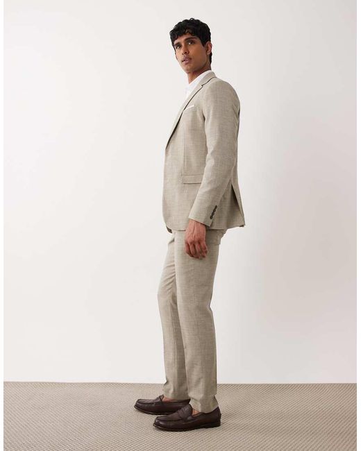SELECTED Natural Linen-mix Slim Fit Pants for men