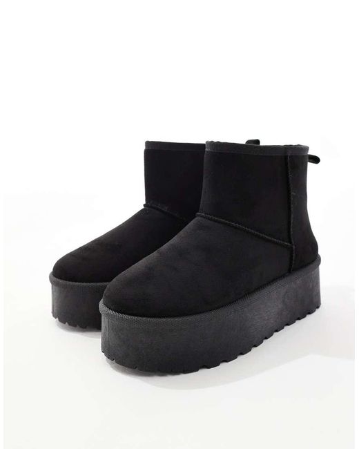 SEQWL Black Flatform Boots