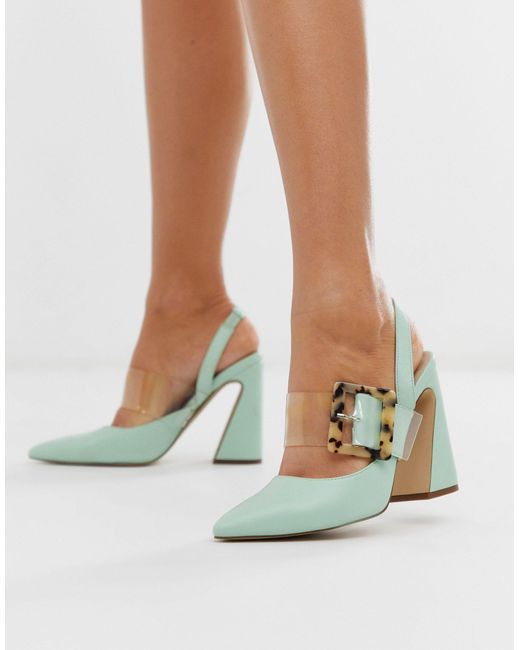 Program - Scarpe con tacco alto e largo menta di ASOS in Green