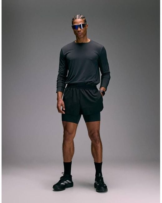 4505 Gray Premium Quick Dry Long Sleeve Running T-shirt With Bonded Seams And Mesh Panel for men