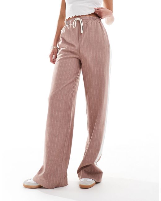 ASOS Pink Asos Design Tall Pull On Pants With Contrast Panel