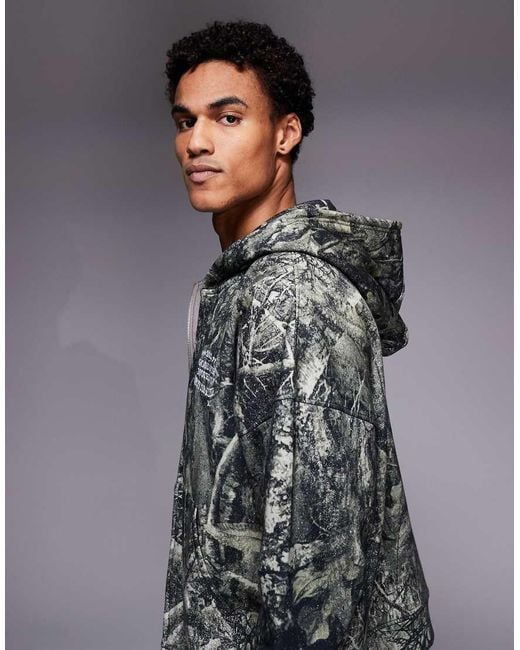 Good For Nothing Gray Oversized Zip Through Hoodie for men
