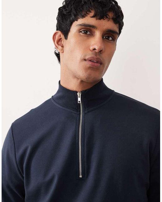 ASOS Blue Co-ord Quarter Zip Sweatshirt for men