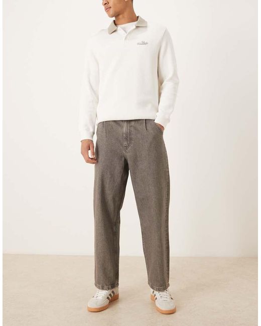 ASOS Natural Relaxed Tapered Jeans for men