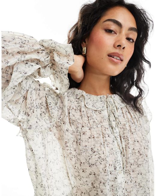 Vero Moda White Ruffle Trim Boho Blouse