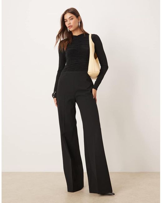 Mango White Textured Long Sleeve Jumpsuit