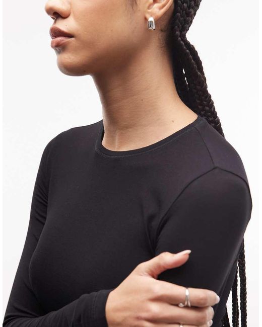 Weekday Black Slim Fit Long Sleeve T-Shirt