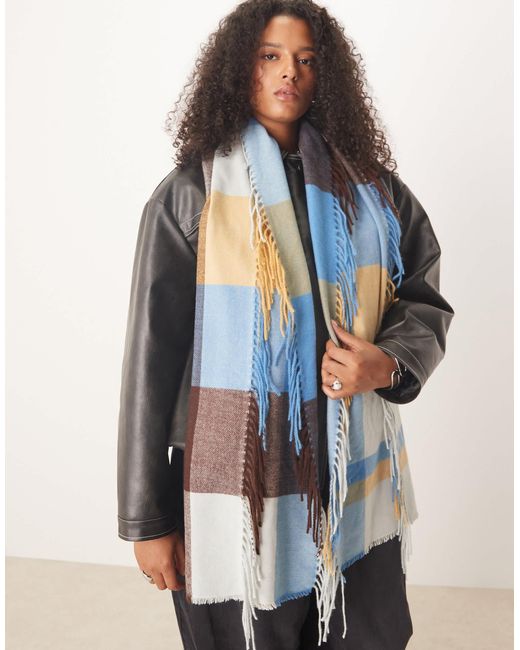 Accessorize Blue – karierter deckenschal