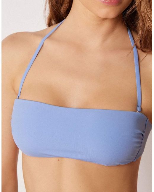 Calzedonia Blue Bandeau Bikini Top Premium Fit