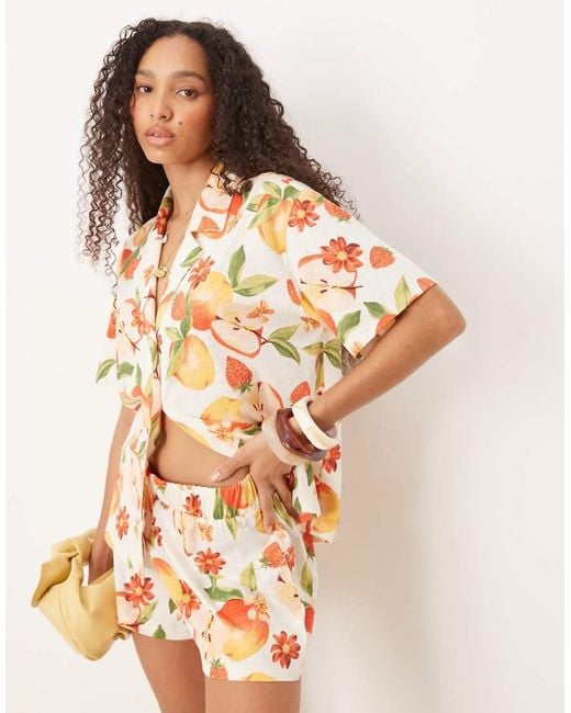 ASOS Orange Linen Look Shorts
