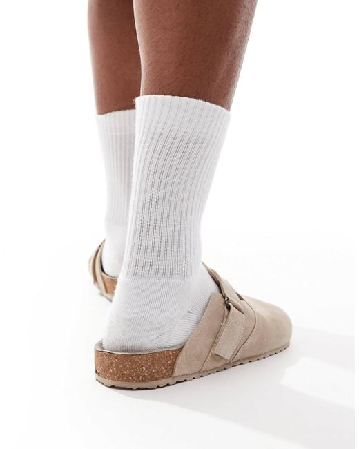 Jack & Jones White Suede Clogs for men