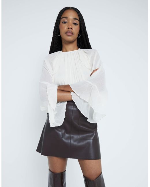 River Island White – kunstleder-minirock